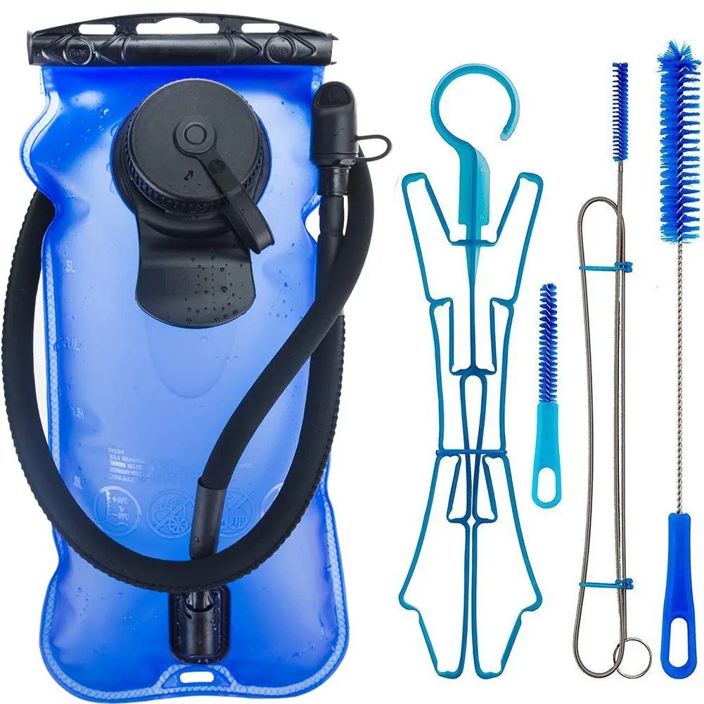 WACOOL 3L 3Liter 100oz BPA Free EVA Hydration Pack Bladder Leak-Proof Water Reservoir Blue(Double Opening) With Clean Kit