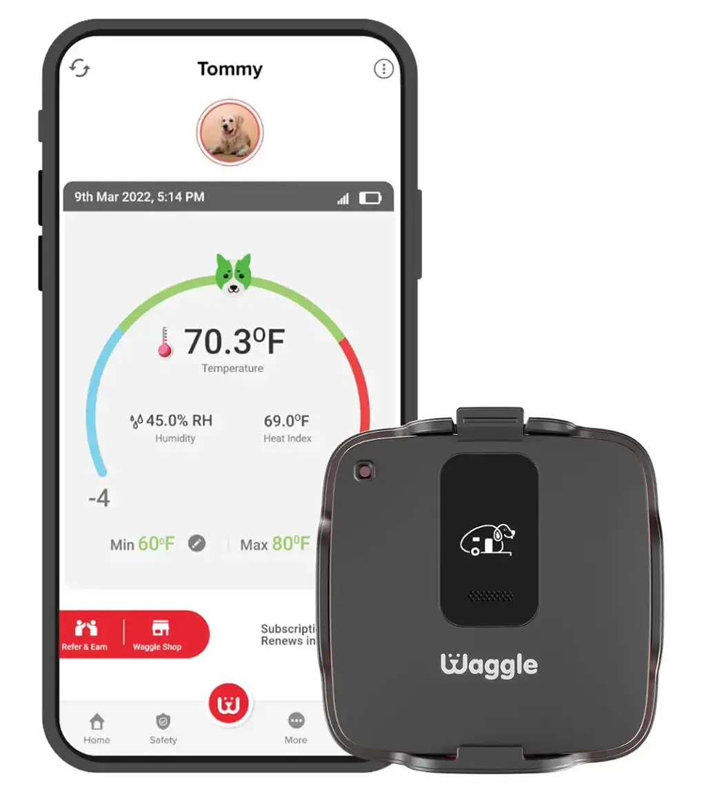 Waggle RV/Dog Safety Temperature & Humidity Sensor | Wireless Pet monitoring system | Verizon Cellular | Instant Alerts on Temp/Humidity/Power loss via SMS/Email 24/7 | No WiFi | Subscription Required Waggle Lite