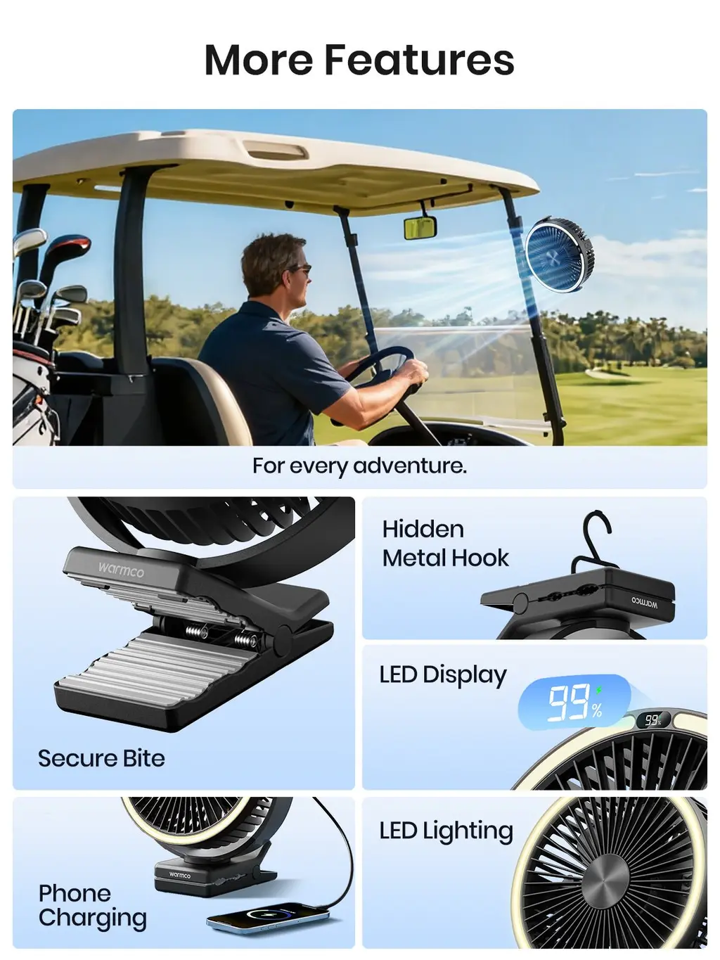 DJ15 3-in-1 Clip Camping Fan (15000mAh), view 6