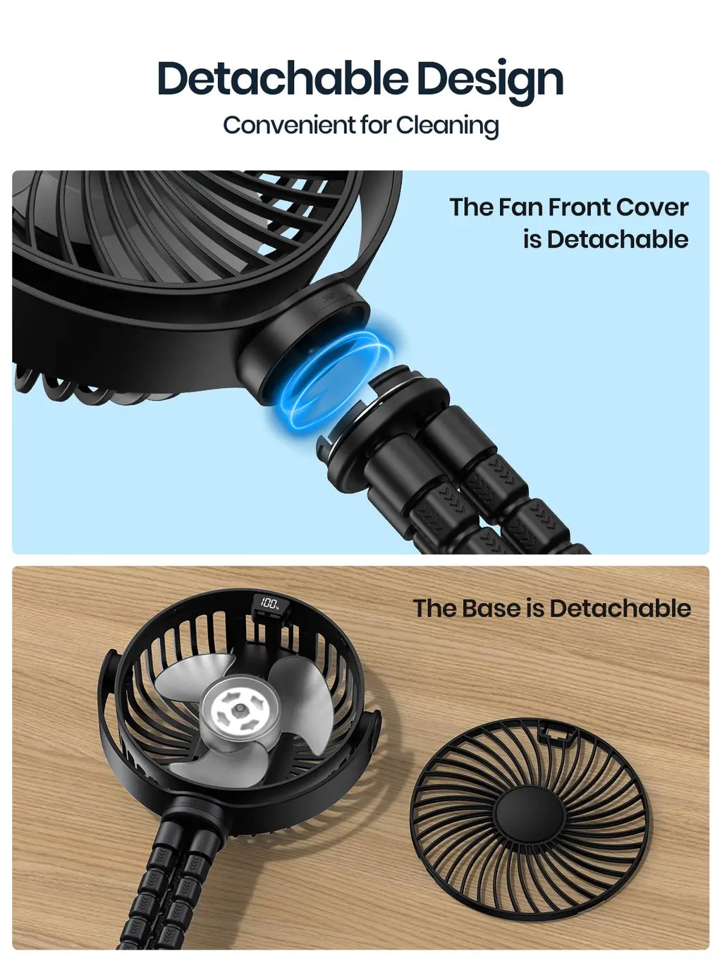 K60A Stroller Fan (5000mAh), view 6