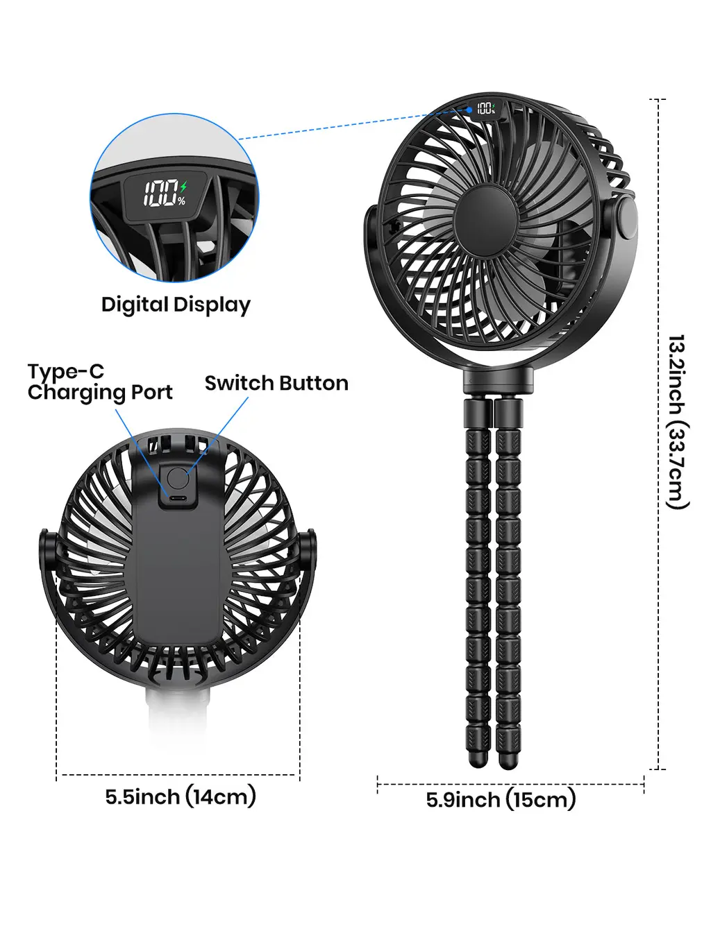 K60A Stroller Fan (5000mAh), view 8