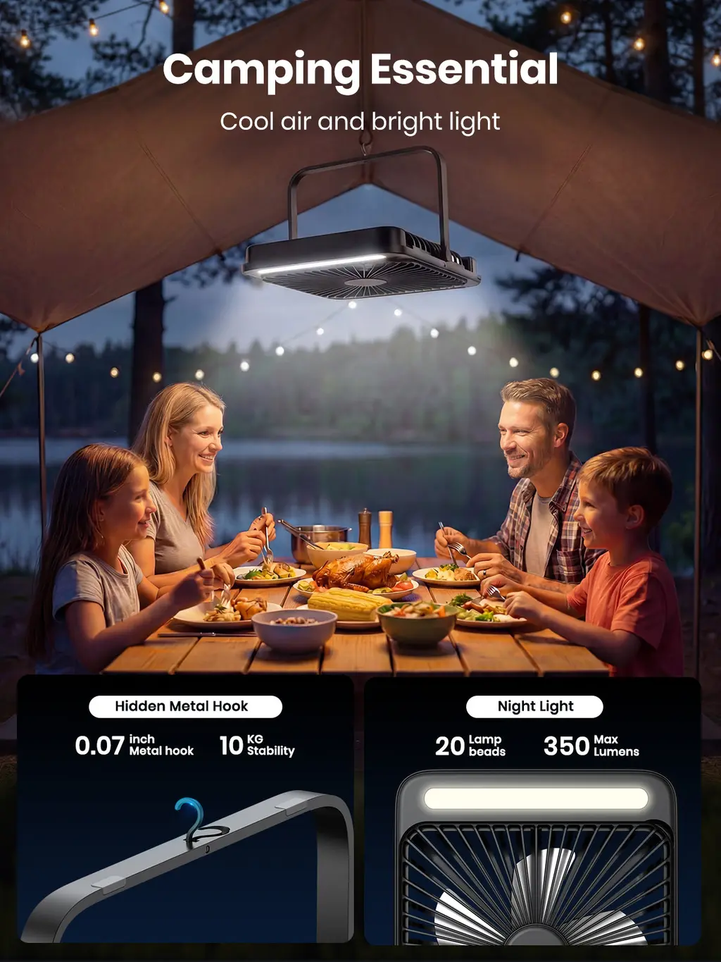 D4 Camping Desk Fan (20000mAh), view 3