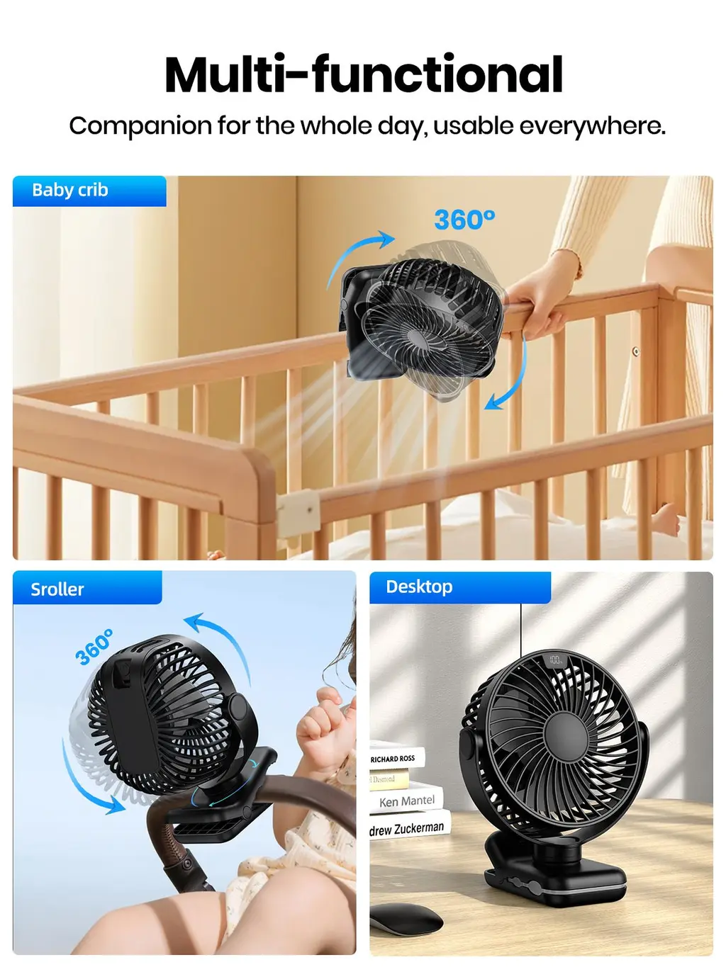 K60B Desk Clip Fan (5000mAh), view 7