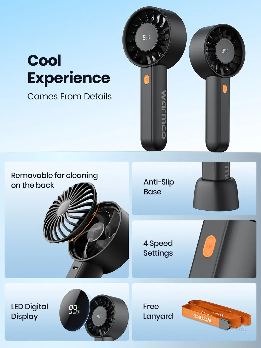 HC2 Mini Turbo Handheld Fan (5000mAh), view 4