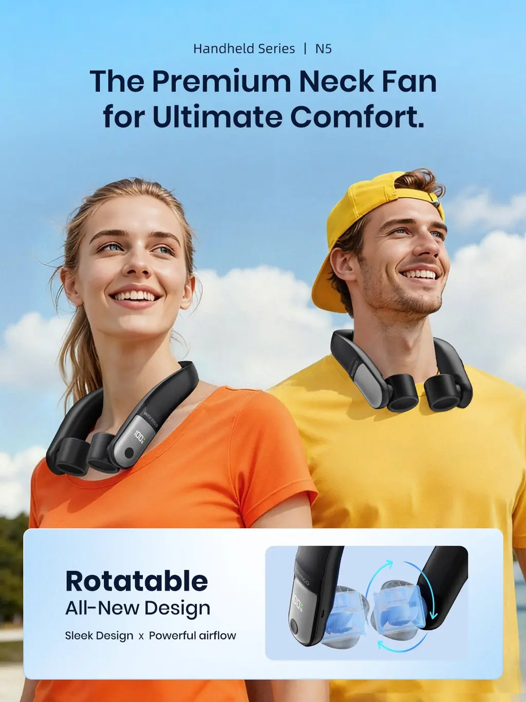 N5 Portable Neck Fan (10000mAh), view 2