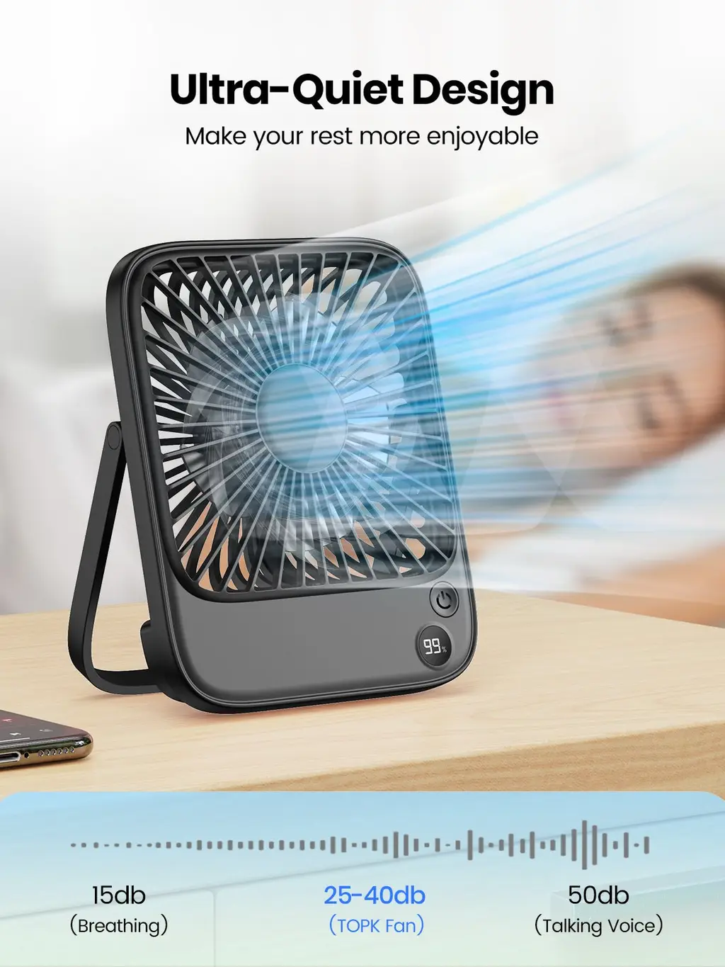 D2 Portable Desk Fan (5000mAh), view 5