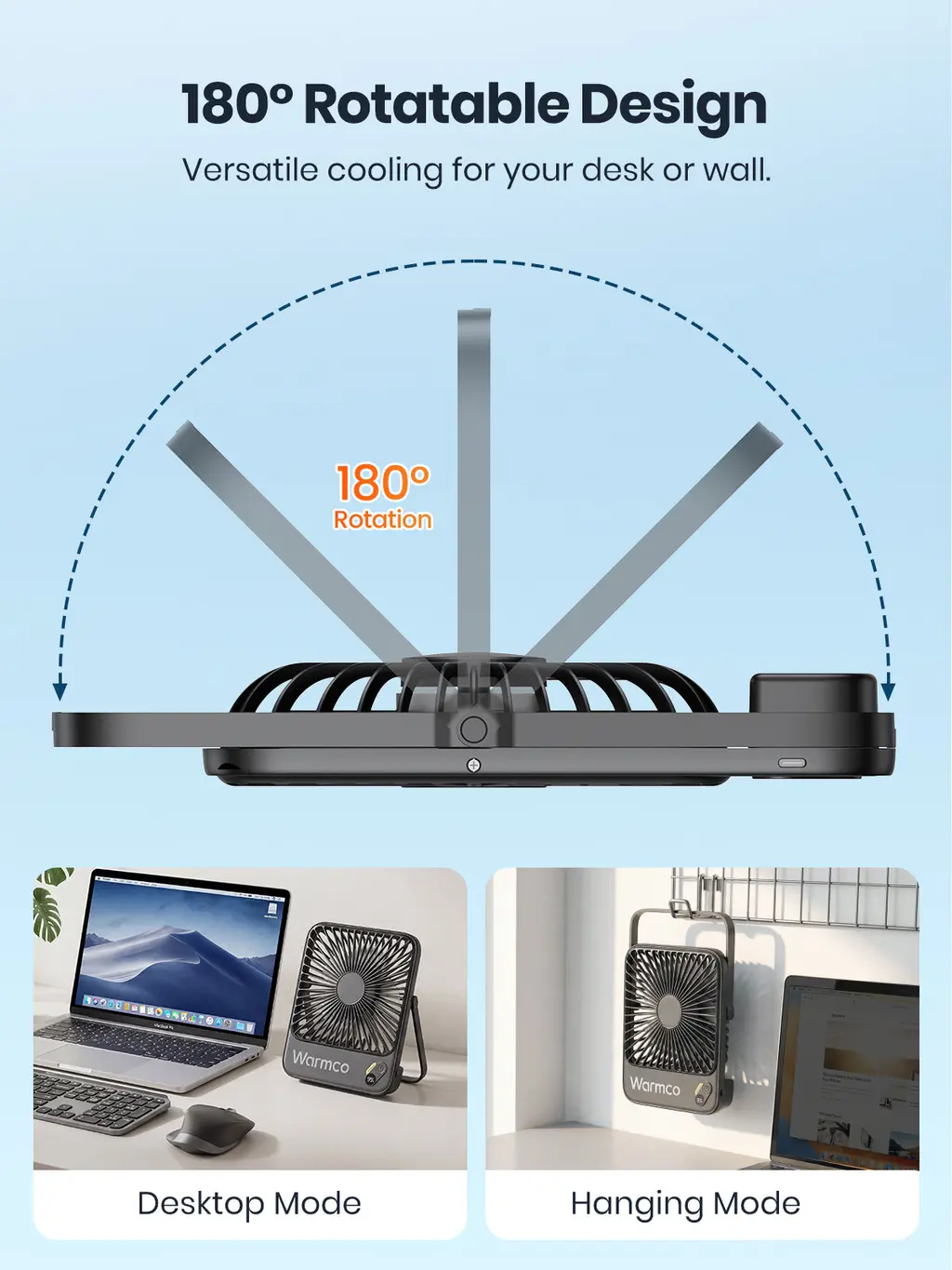 D3 Portable Desk Fan (10000mAh), view 7