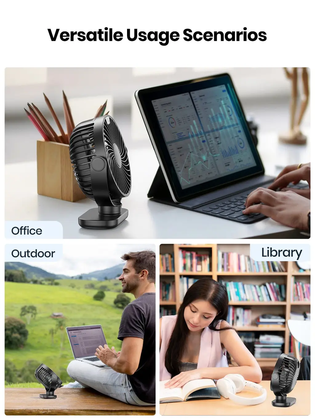 K60C Portable Desk Fan (5000mAh), view 7
