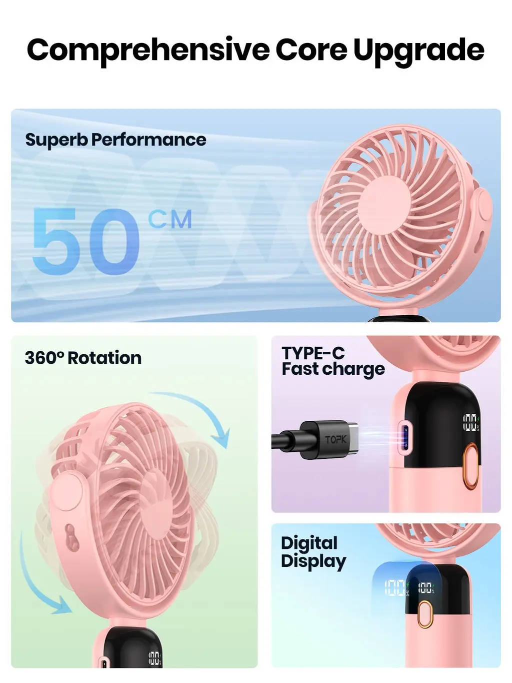 K70 Portable Handheld Fan (5000mAh), view 4