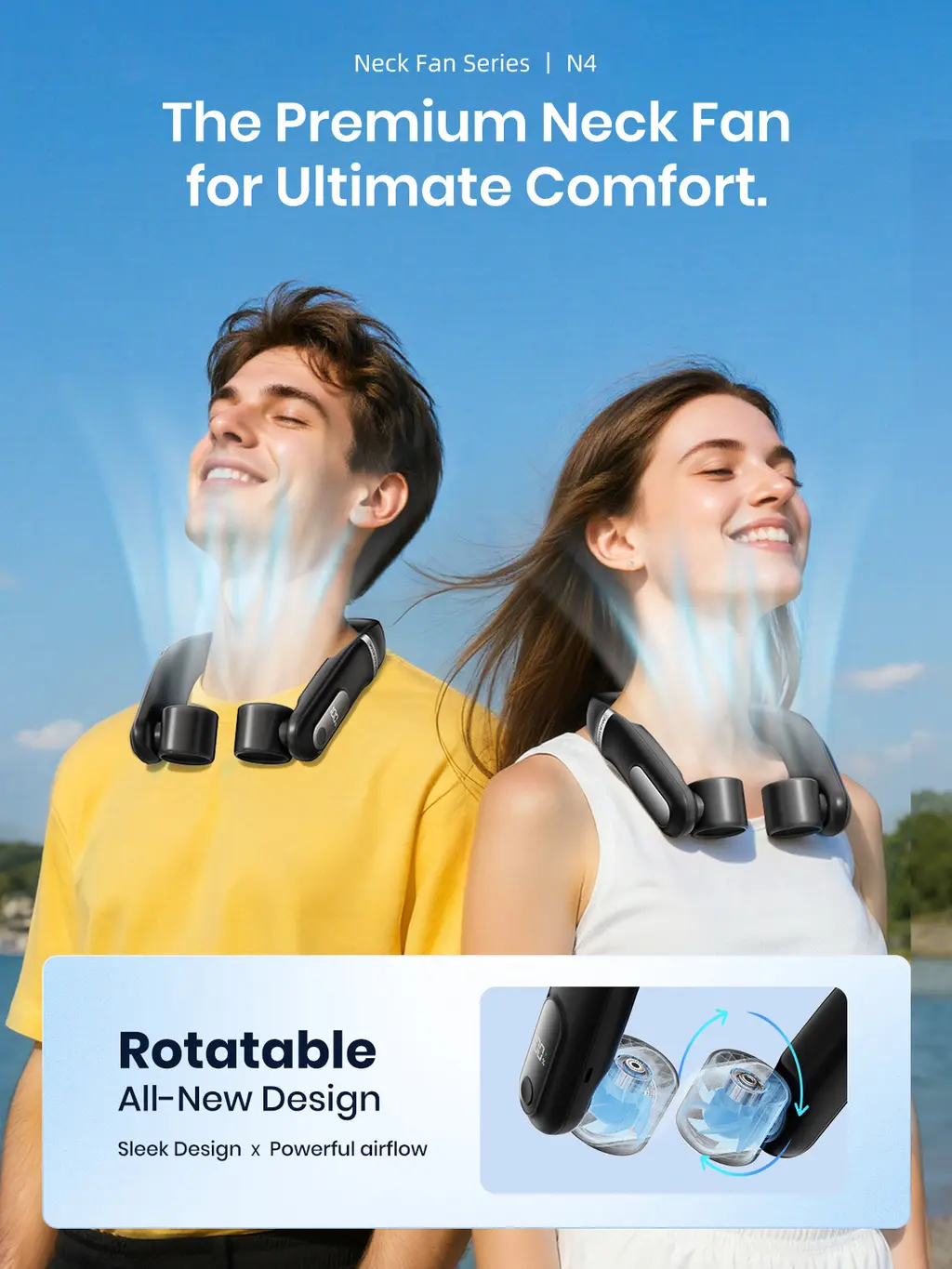 N6 Portable Neck Fan (5000mAh), view 2