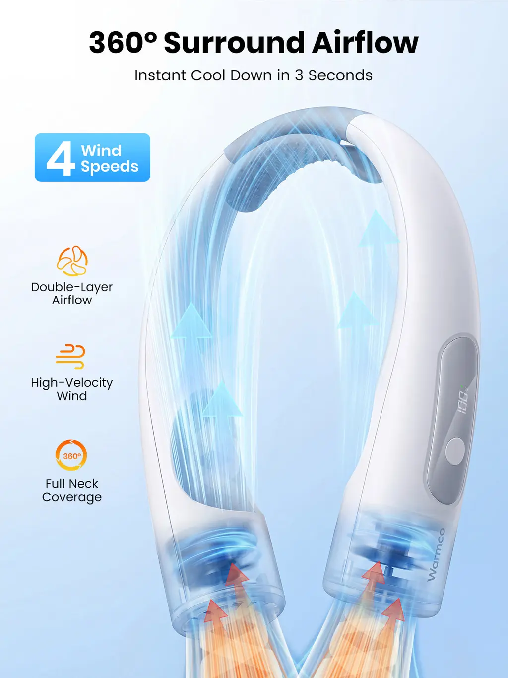 N1 Portable Neck Fan (10000mAh), view 3