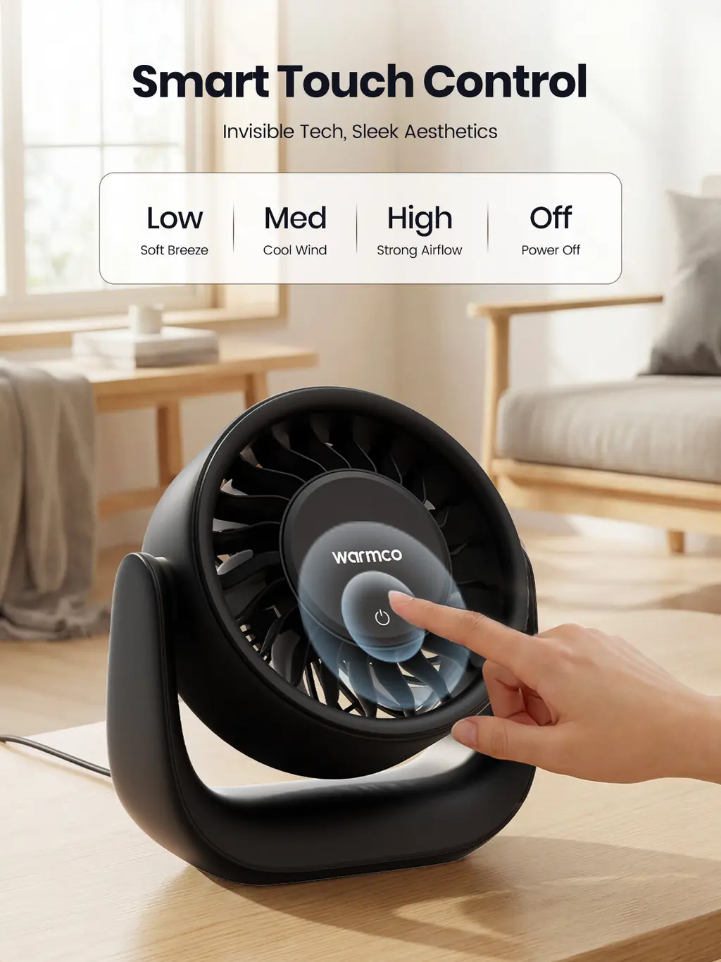 DS1 Quiet USB Desk Fan, view 5