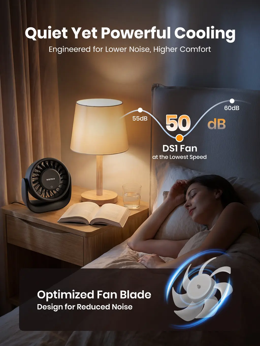 DS1 Quiet USB Desk Fan, view 6