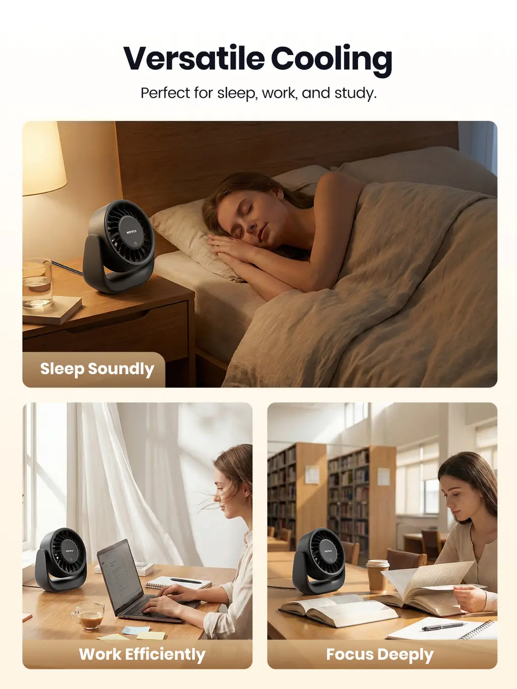 DS1 Quiet USB Desk Fan, view 7