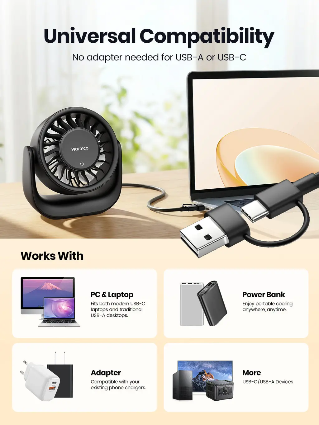 DS1 Quiet USB Desk Fan, view 8
