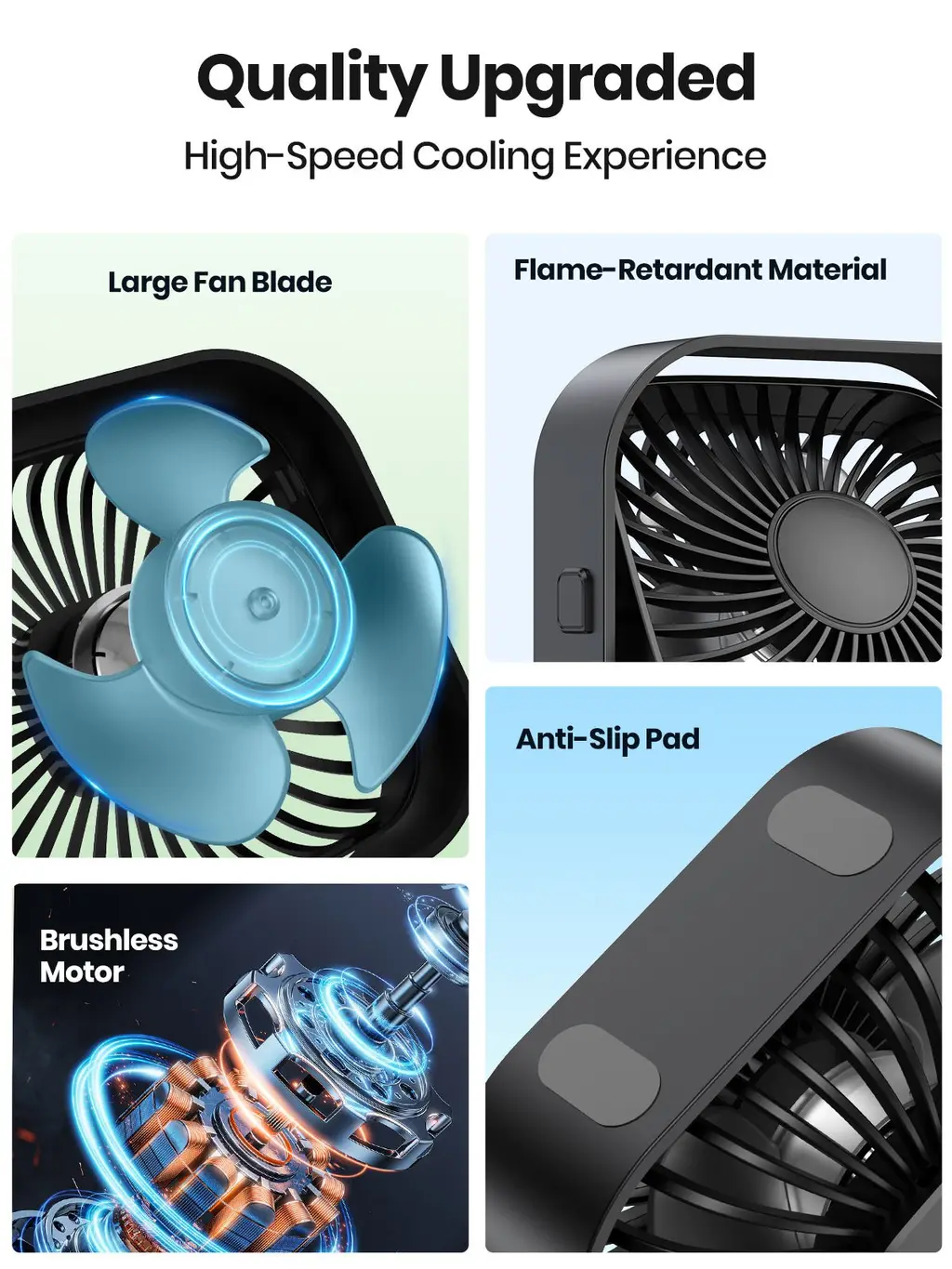 K51 Quiet USB Desk Fan, view 2