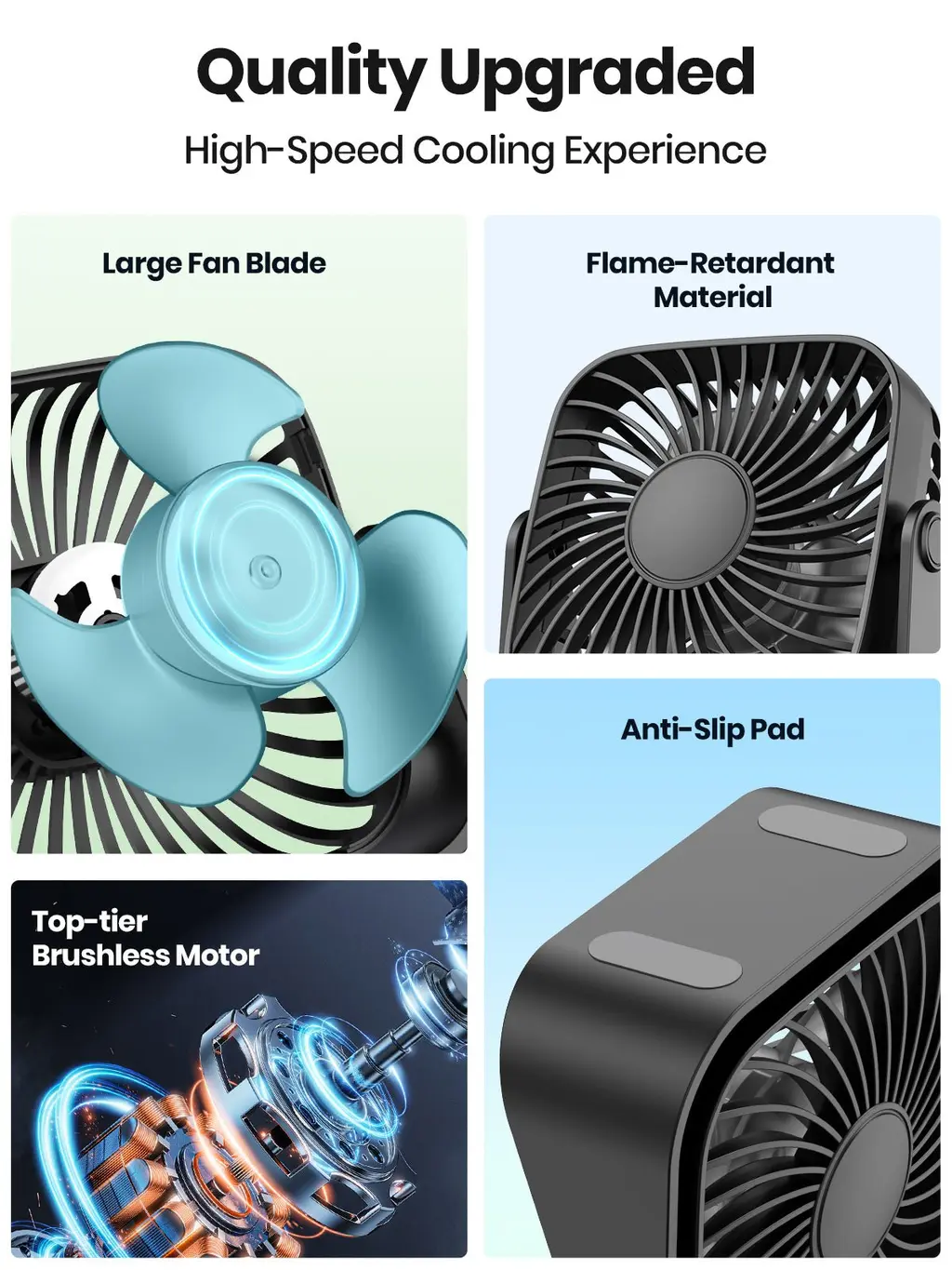 K52 Compact USB Desk Fan, view 2