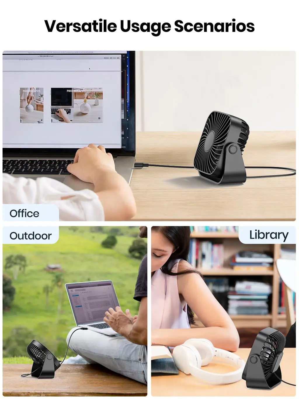 K52 Compact USB Desk Fan, view 7