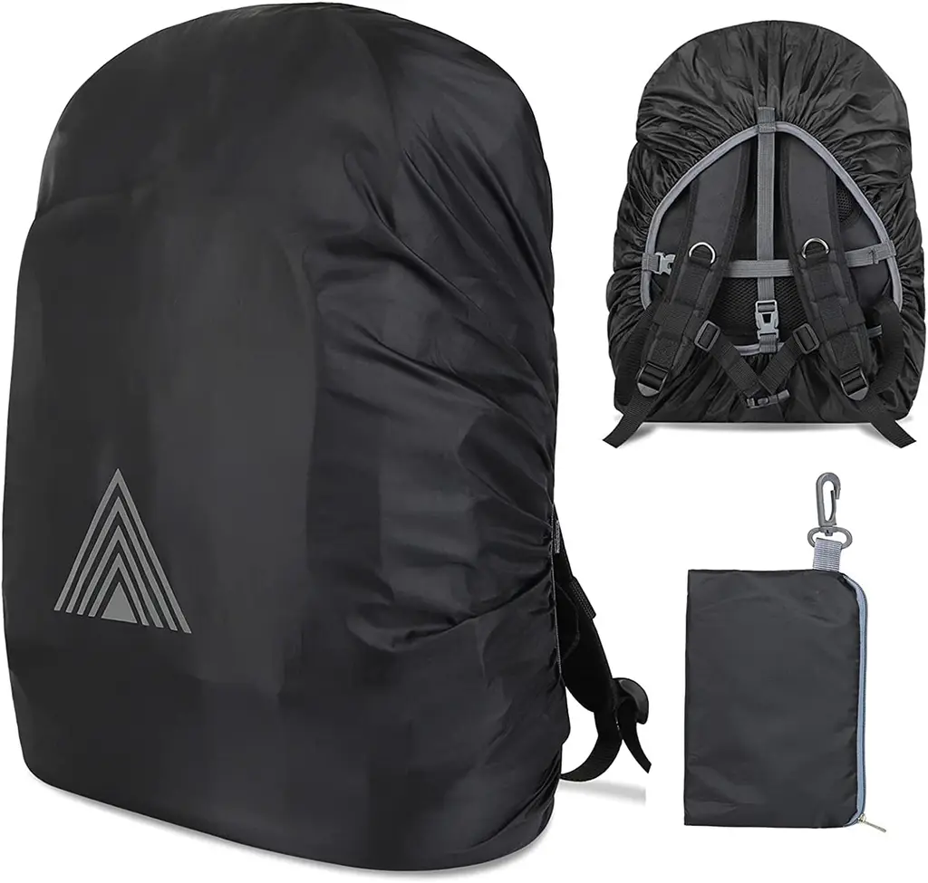 Waterproof Backpack Rain Cover(15-75L),Portable Anti Slip Rain Cover for Backpack,Cross Buckle Straps,Outdoor Anti-tear Backpack Raincover for Camping Hiking Biking Hunting Traveling (S(30-40L))