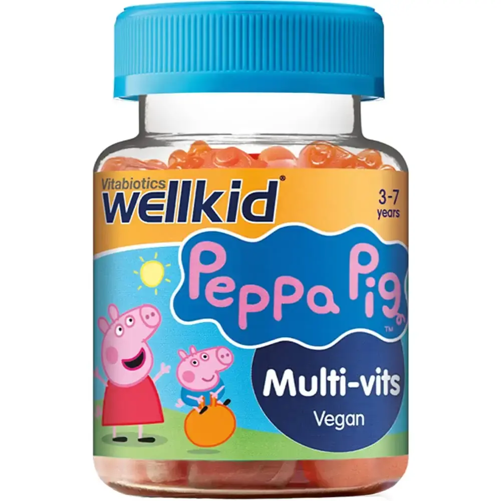 Wellkid Peppa Pig Chewable Gummy Vitamins by Vitabiotics - UK's No. 1 Vitamin Company. Kids Multivitamin formula with Vitamin A B C D and E
