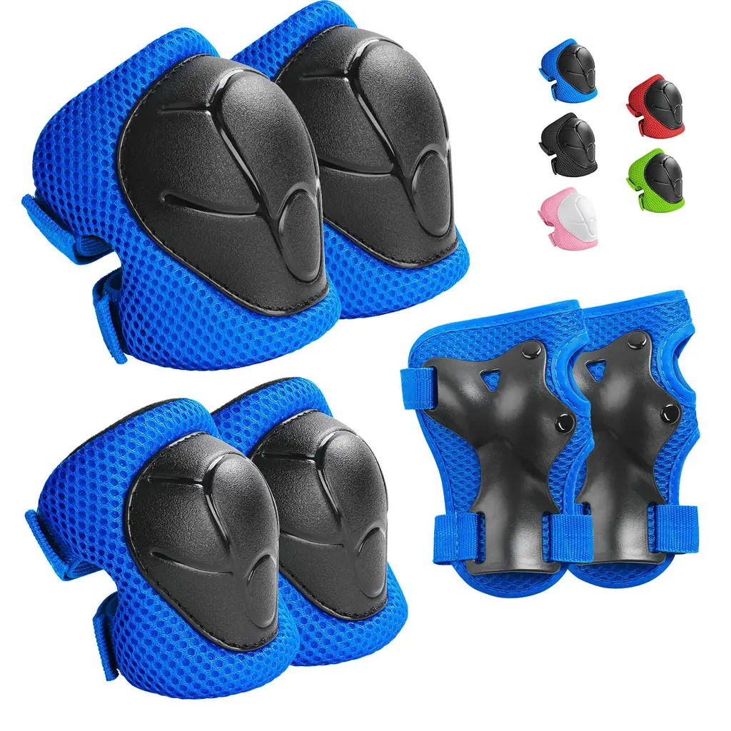 Wemfg Kids Protective Gear Set Knee Pads for Kids 3-14 Years Toddler Knee and Elbow Pads with Wrist Guards 3 in 1 for