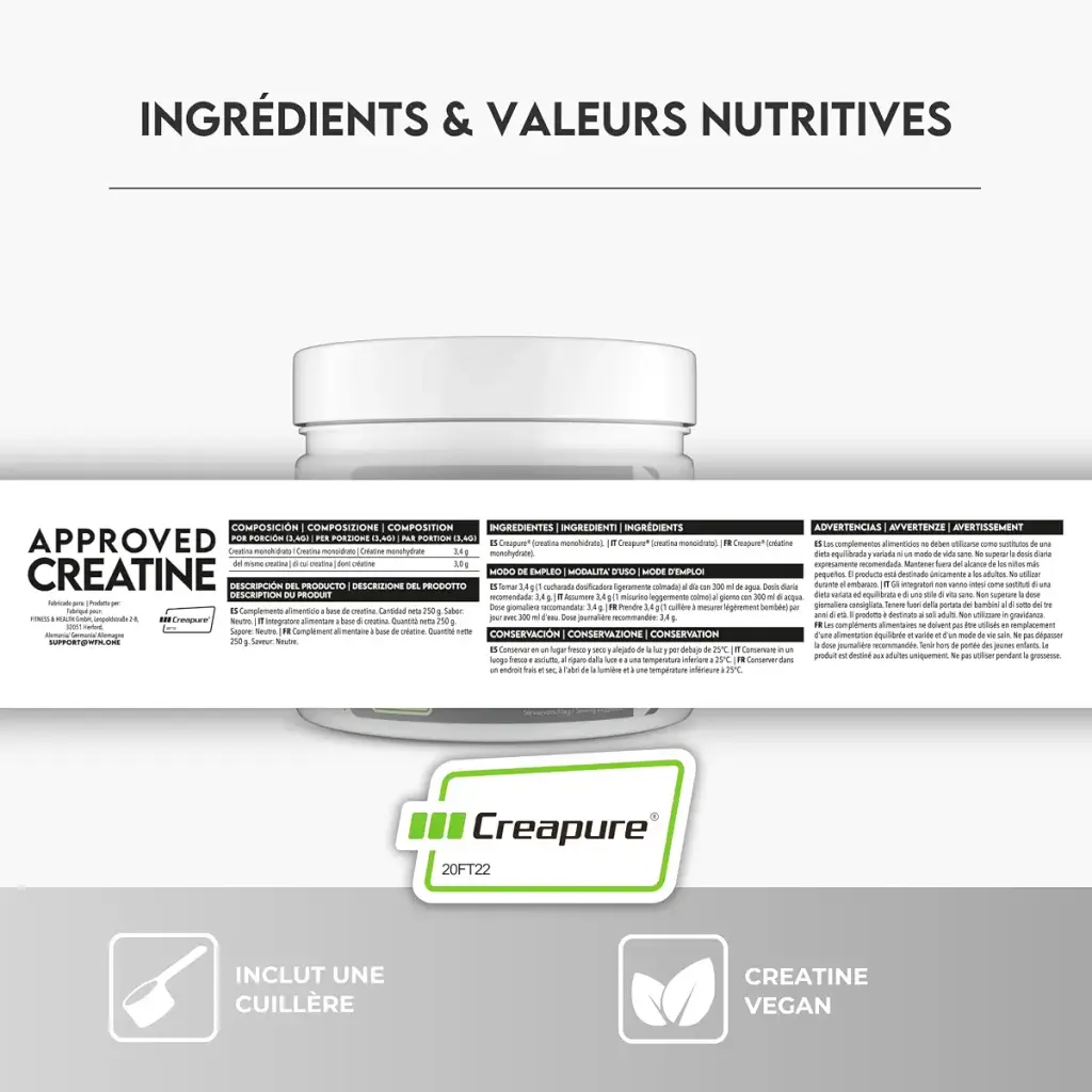WFN Approved Creatine Caps - Power Purity Performance - High Dose Capsules-180 Creatine — Capsules