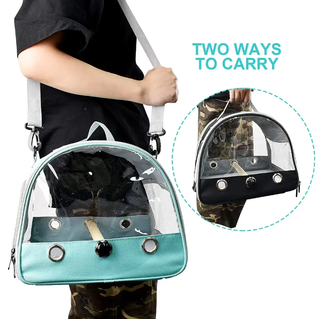 Wildox Bird Carrier Travel Cage Parrot,Portable Pet Bird Parrot green — Wildox