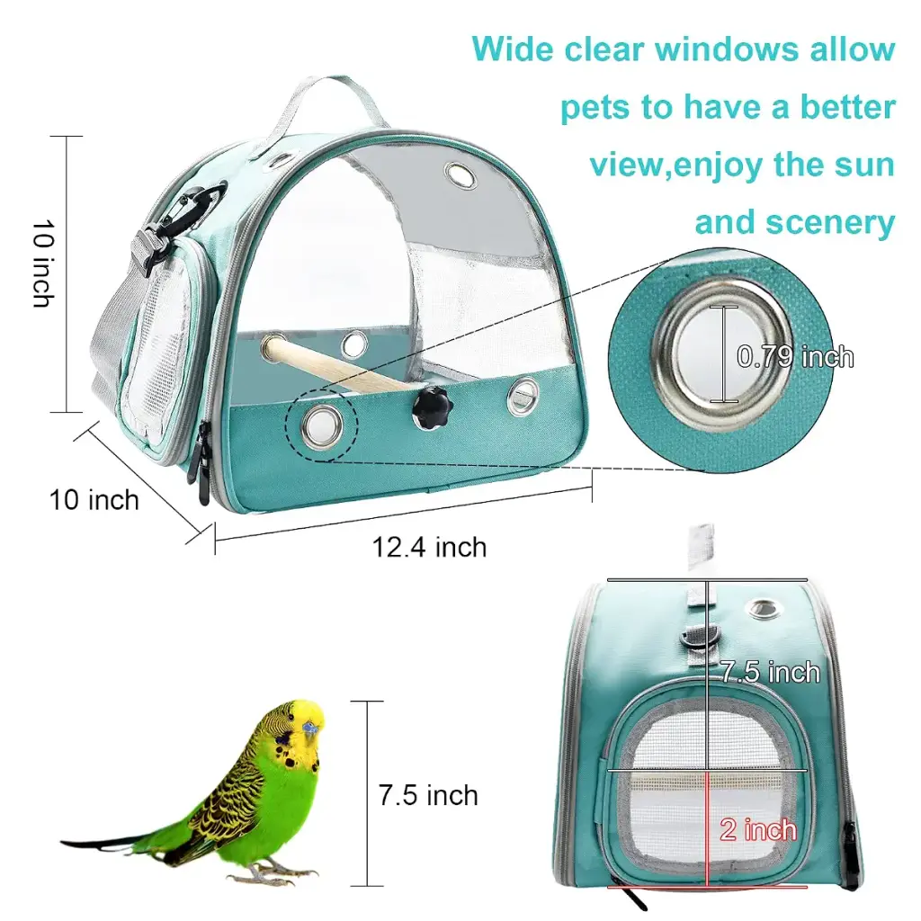 Wildox Bird Carrier Travel Cage Parrot,Portable Pet Bird Parrot green — Pet