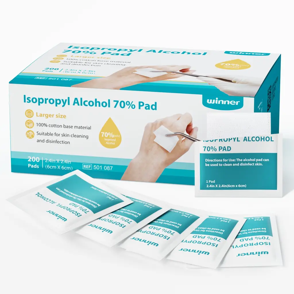Winner Isopropyl Alcohol 70% Pad 200 Count Individually Wrapped 200 Count (Pack of 1)