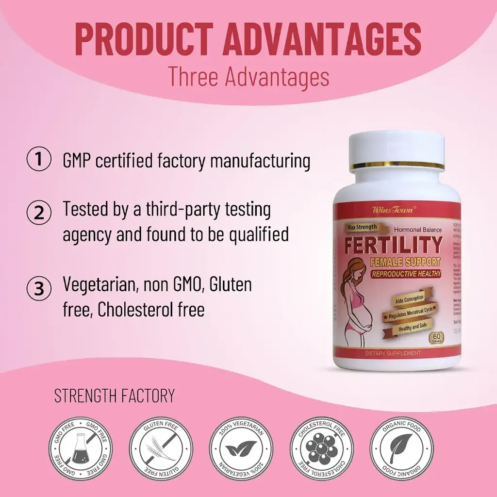 Wins Town Fertility Tablets for Women Female Prenatal Vitamin Supplements Support — Tablets