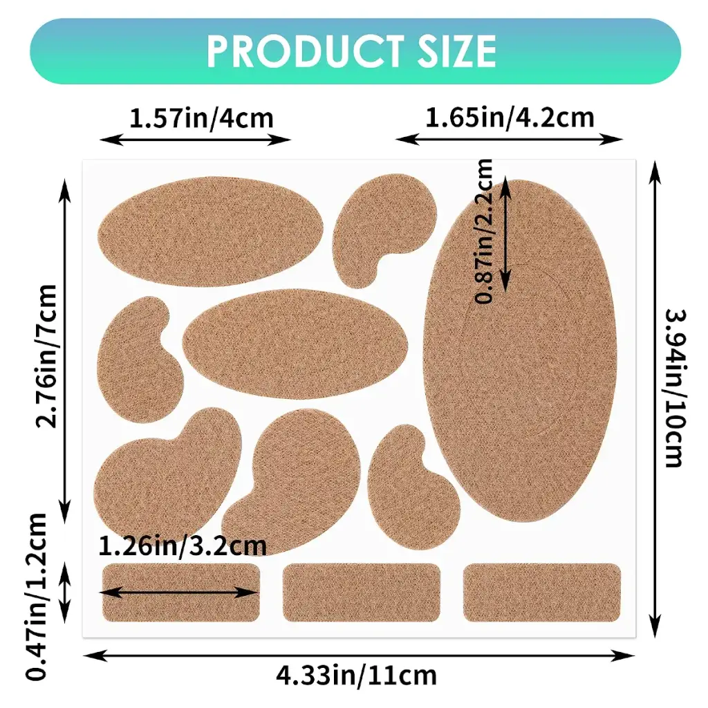 WLLHYF 10 Sheets Moleskin Tape Flannel Adhesive Pads, Moleskin for Feet Heel Stickers — Body Support