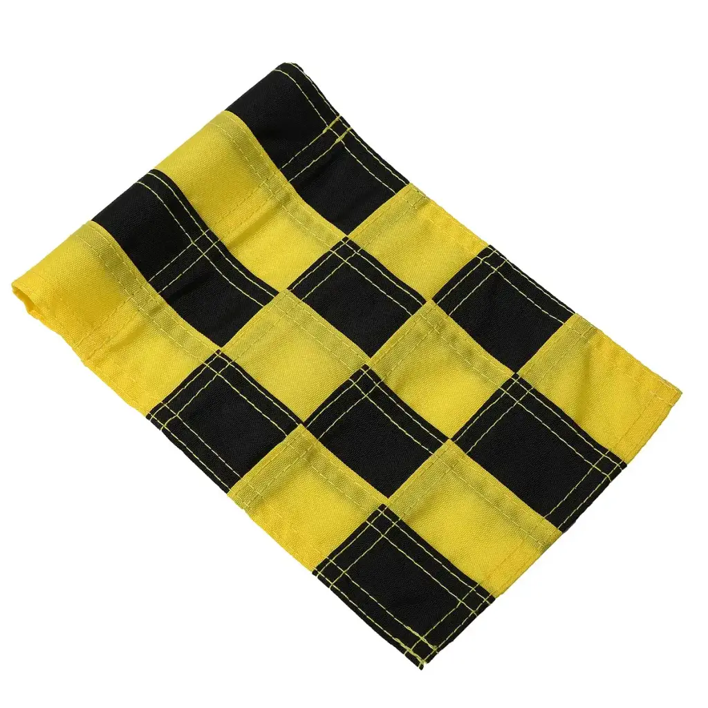 WNSC Golf Flag, Checkered Hole Pole Cup Flags, Nylon for Backyard Outdoor Black,Yellow
