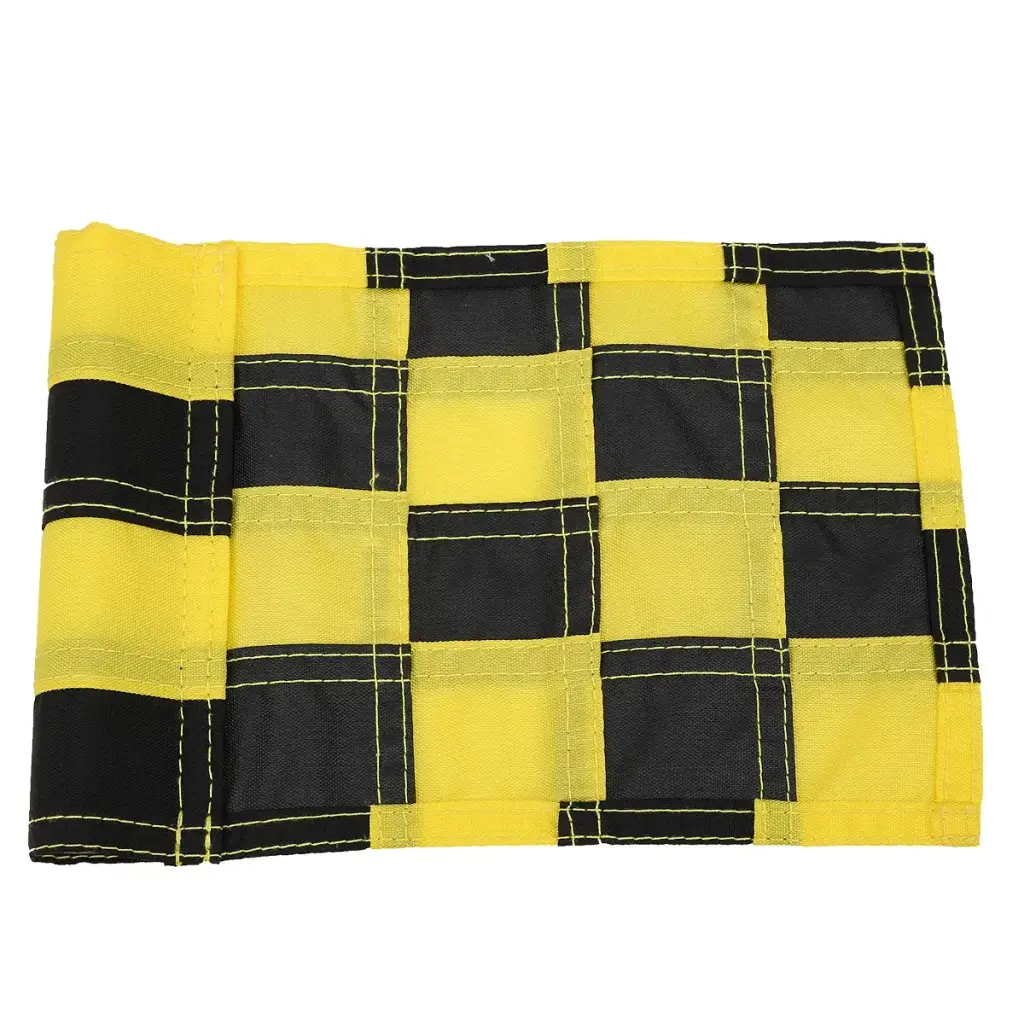 WNSC Golf Flag, Checkered Hole Pole Cup Flags, Nylon for Backyard Outdoor Black,Yellow — WNSC