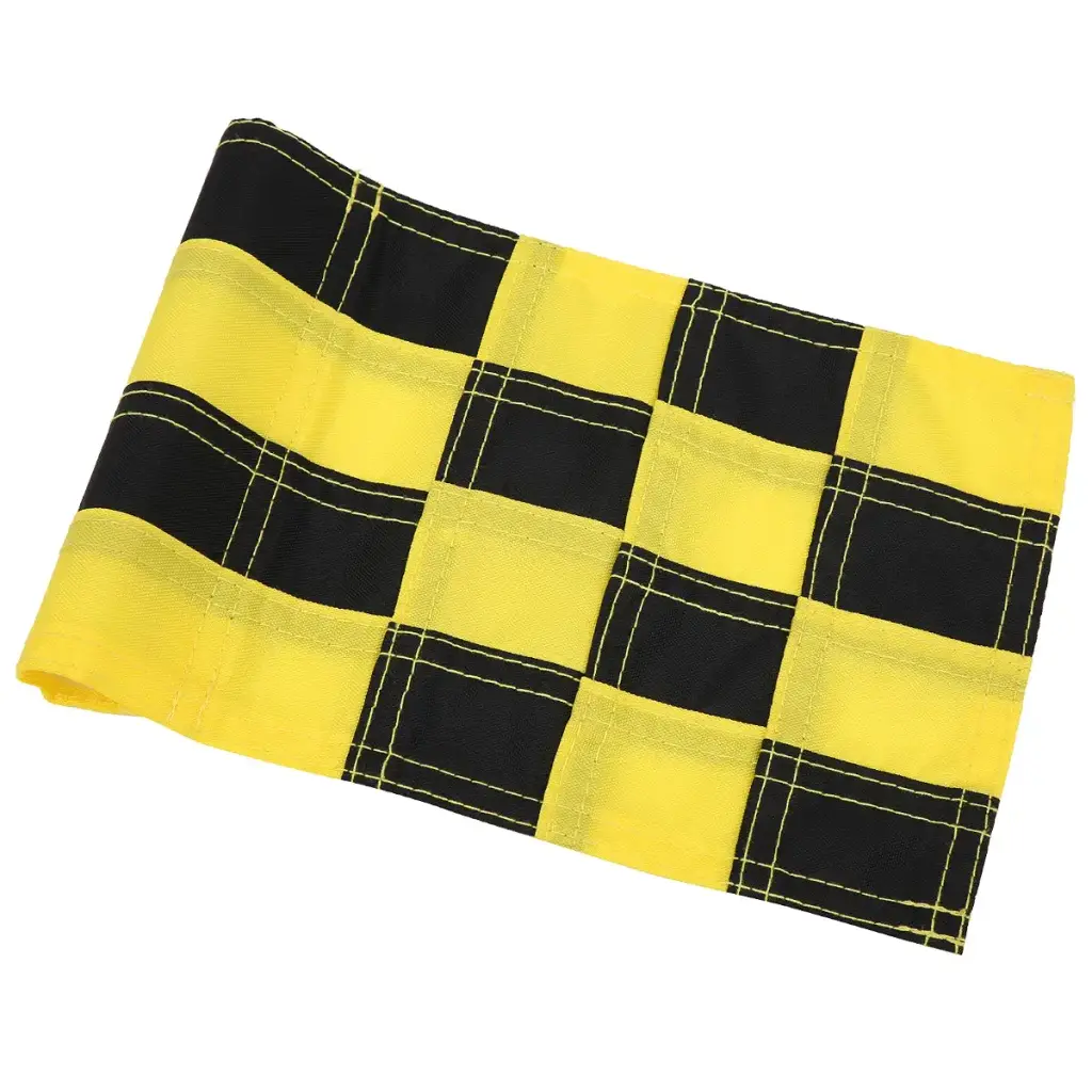 WNSC Golf Flag, Checkered Hole Pole Cup Flags, Nylon for Backyard Outdoor Black,Yellow — Golf