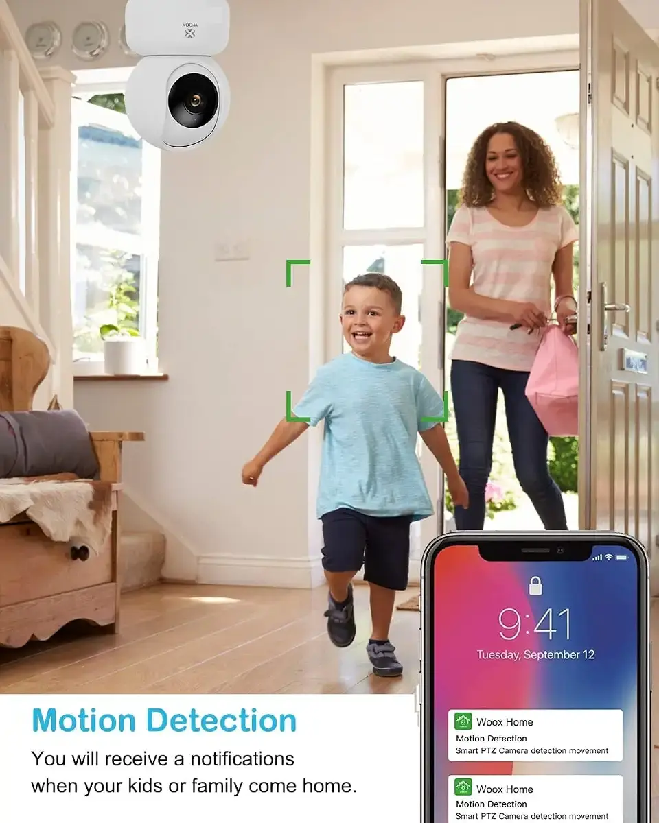 WOOX Security Indoor Camera 1080P Pet Dog Camera with App 360 Baby Monitor with Ultra-HD — WOOX