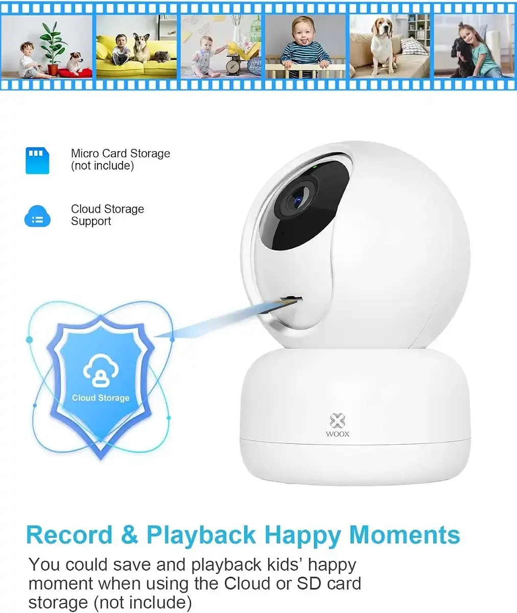 WOOX Security Indoor Camera 1080P Pet Dog Camera with App 360 Baby Monitor with Ultra-HD — WOOX
