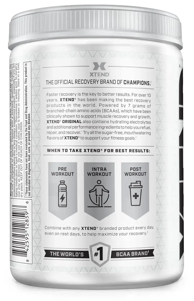 XTEND Original BCAA Powder Airheads Candy Flavor 7g BCAA and 2.5g L-Glutamine Sugar Free — Powder