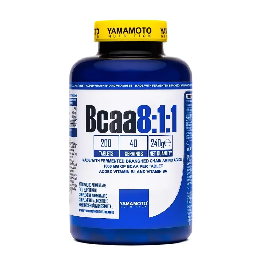 YAMAMOTO Nutrition BCAA 8:1:1 200 Tablets Branched Chain Amino Acid Dietary Supplement with Vitamin B1 and B6 Sports Supplement