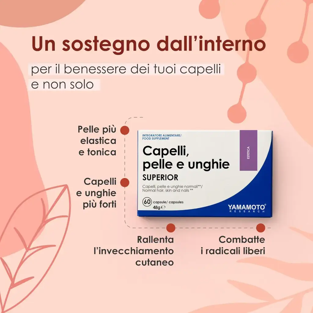 YAMAMOTO RESEARCH Capelli pelle e unghie SUPERIOR 60 Capsules to maintain healthy and — Sports Nutrition