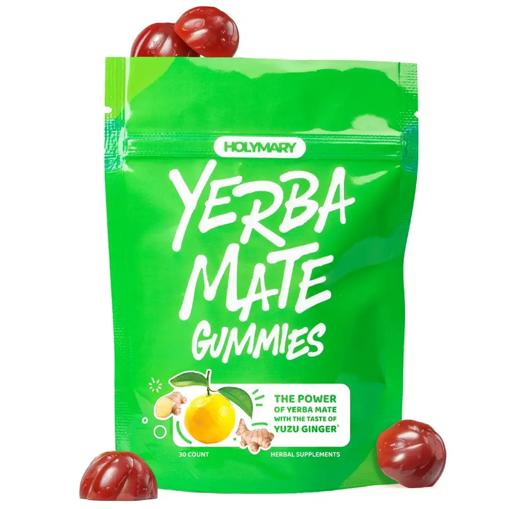 Yerba Mate Gummies Yuzu & Ginger - Made with Real Unroasted Yerba Mate. Free from Added Caffeine. Vegan Non-GMO Gluten-Free 1 pack (30 Gummies) Yuzu & Ginger 1pk (30 Gummies)