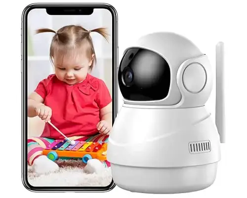 YHBD 2021 Upgraded Pet Camera Smart Pet Monitoring Camera Wi-Fi Camera 1080P Indoor Security Camera Two-Way Audio Motion Detection and Night Vision Remote Control via App IPC360 Home (White)