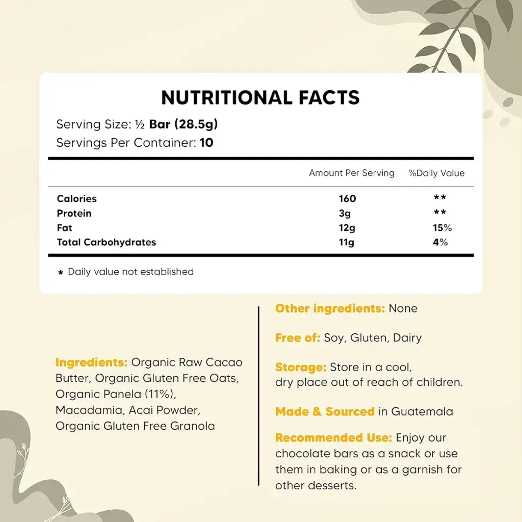 Yogi Super Foods Vegan White Chocolate Acai Bar Healthy & Organic for Energy Boost made — Yogi Super Foods
