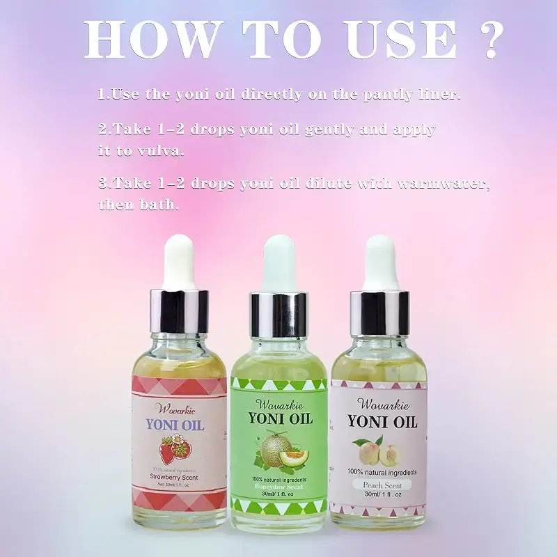 Yoni Essential Oil for Women Set of 3 100% Natural Feminine Oil Intimate Deodorant for — 1 fl oz