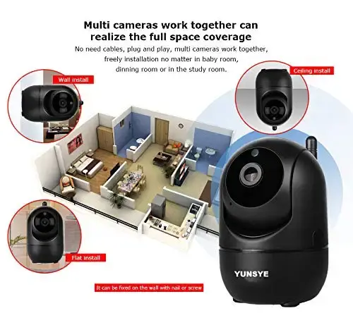 YunSye WLAN home camera pet camera baby/dog/cat/pet camera with app security camera for — YUNSYE