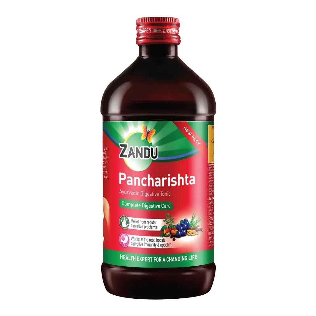 Zandu Pancharishta 650ml Ayurvedic Tonic Relief from disgetive Problems Like Acidity Constipation and Gas boosts Digestive Immunity