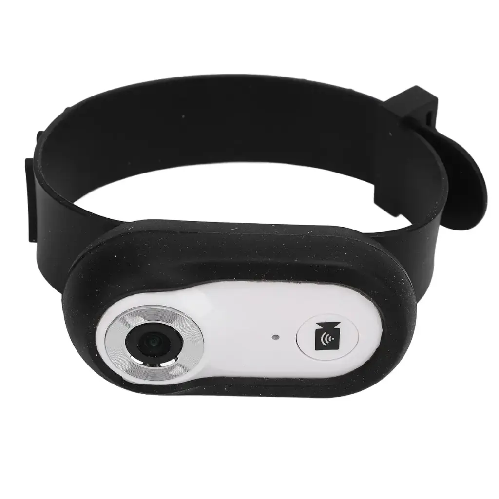 Zunate pet collar camera pet baby cats camera collar with 120 degrees wide -angle lens HD color screen OTG direct connection cat necklap camera with back clip (white)